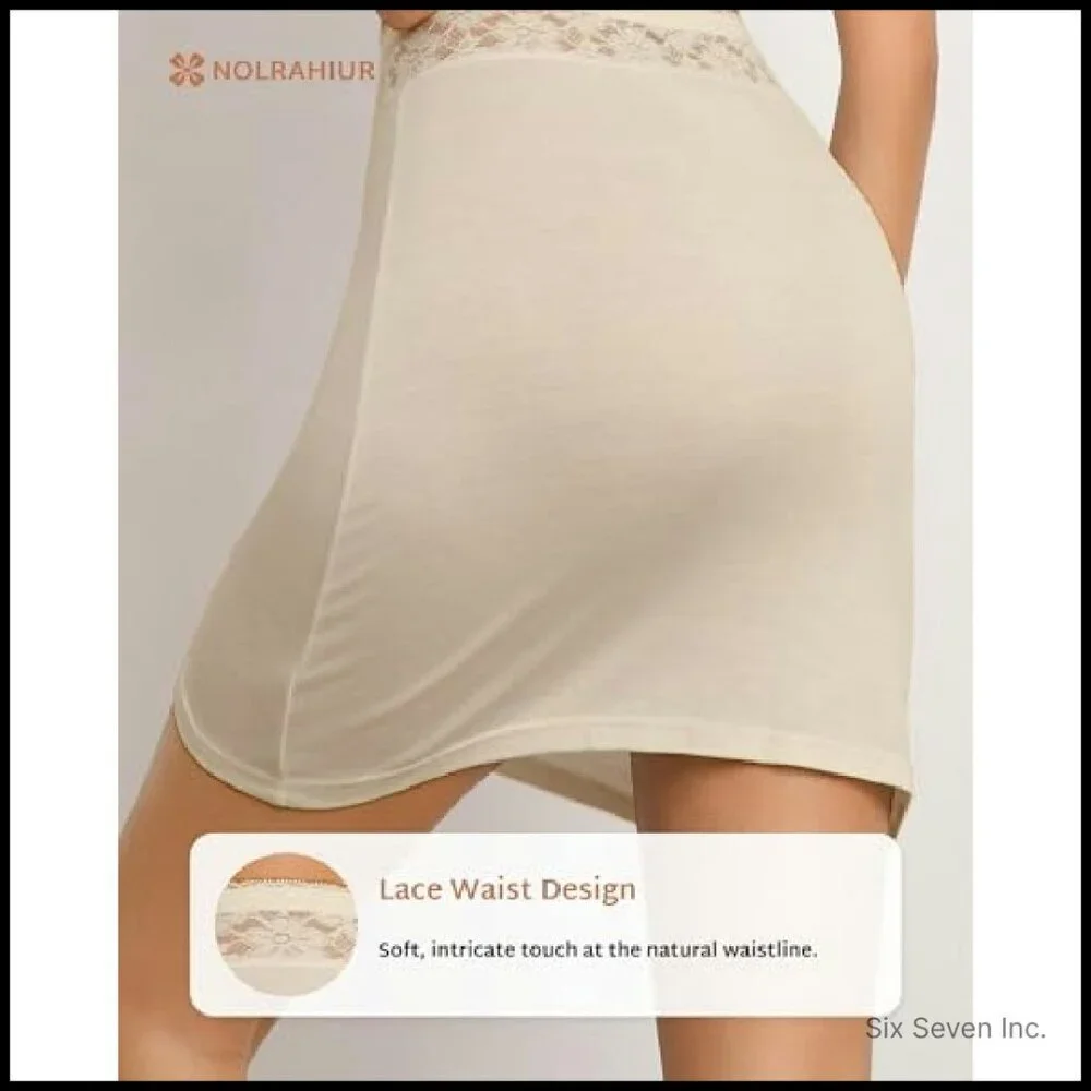 Buttery Soft Half Slip Skirt Elegant Lace Waistband Chic Invisible Layer
